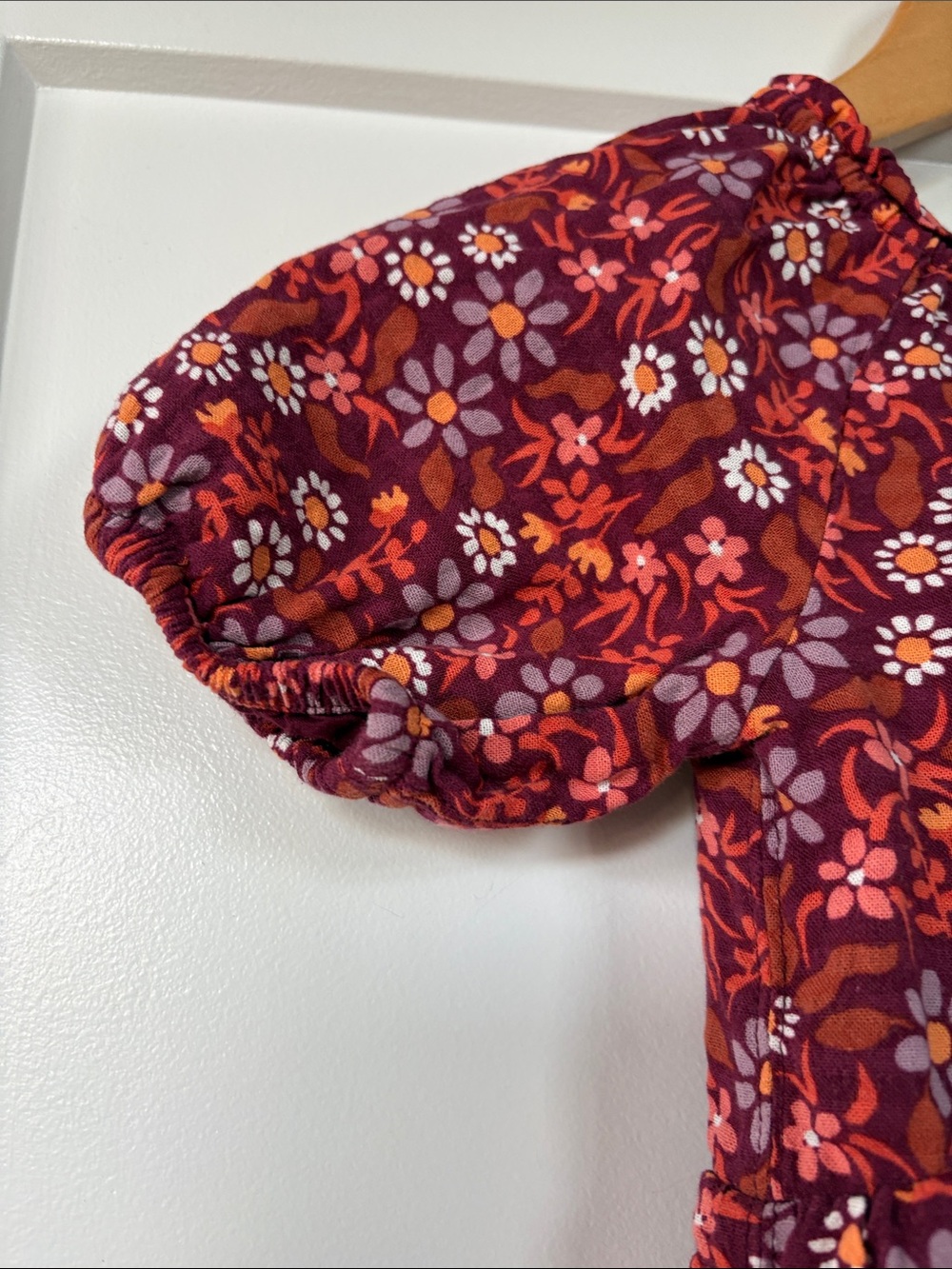 Cat & Jack Burgundy Floral Dress Size 4T - Picture 3 of 6